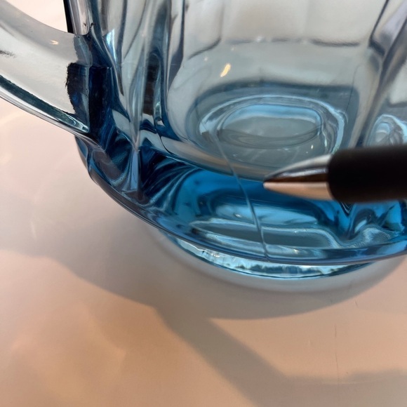 Vintage Fostoria Jamestown Blue Glass Pitcher - Picture 11 of 13